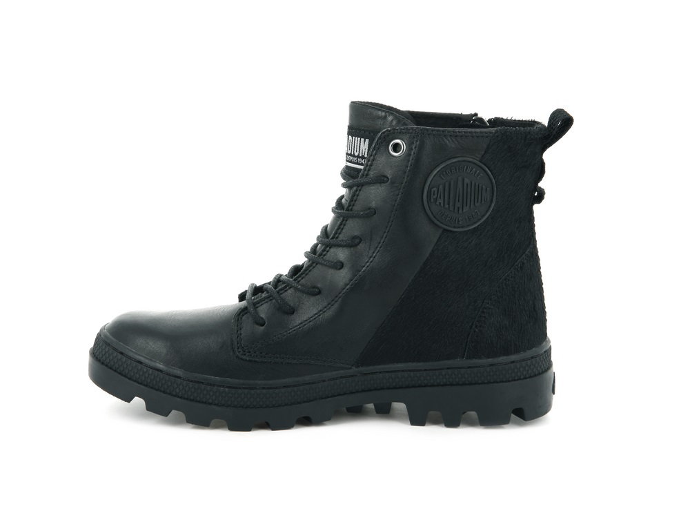 Botas Palladium PALLABOSSE HI ZIP Mujer Negras | Costa Rica-68390